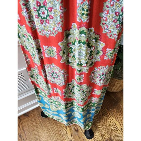 Angle Women's Multicolor Rayon V-Neck Sleeveless Casual Long Maxi Dress Size S - Picture 4 of 10